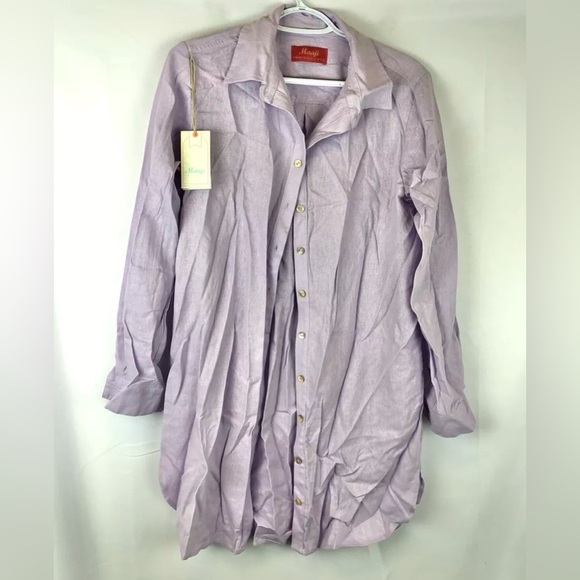 Maaji Tops - Maaji Women’s Long Sleeve Button Down Purple Cover Up Size Large